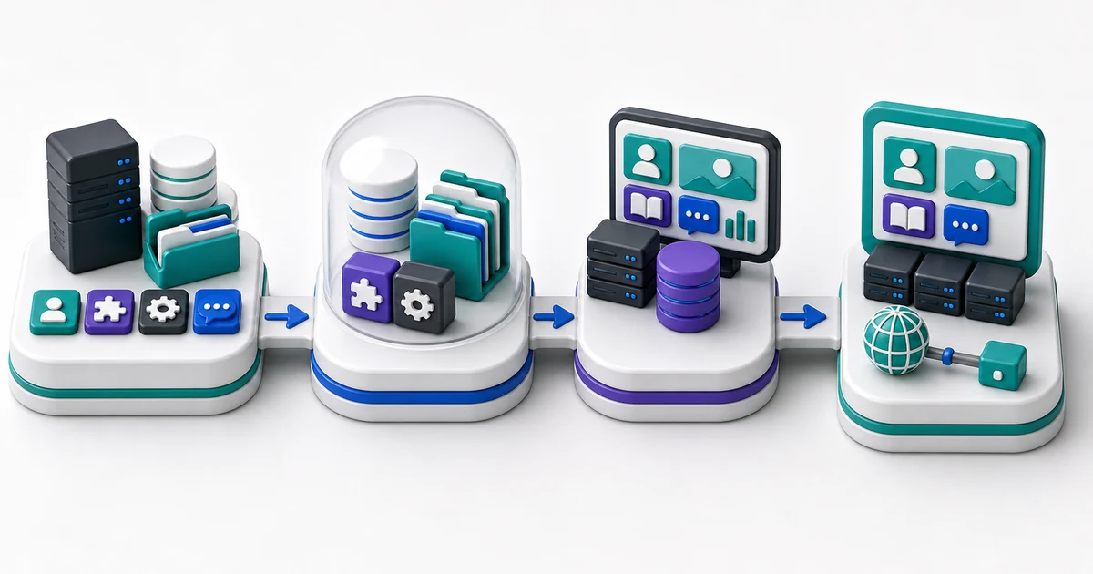 Guided full-site Moodle migration bridge from source host to package capsule, staging restore, and final MooDIY-ready environment.